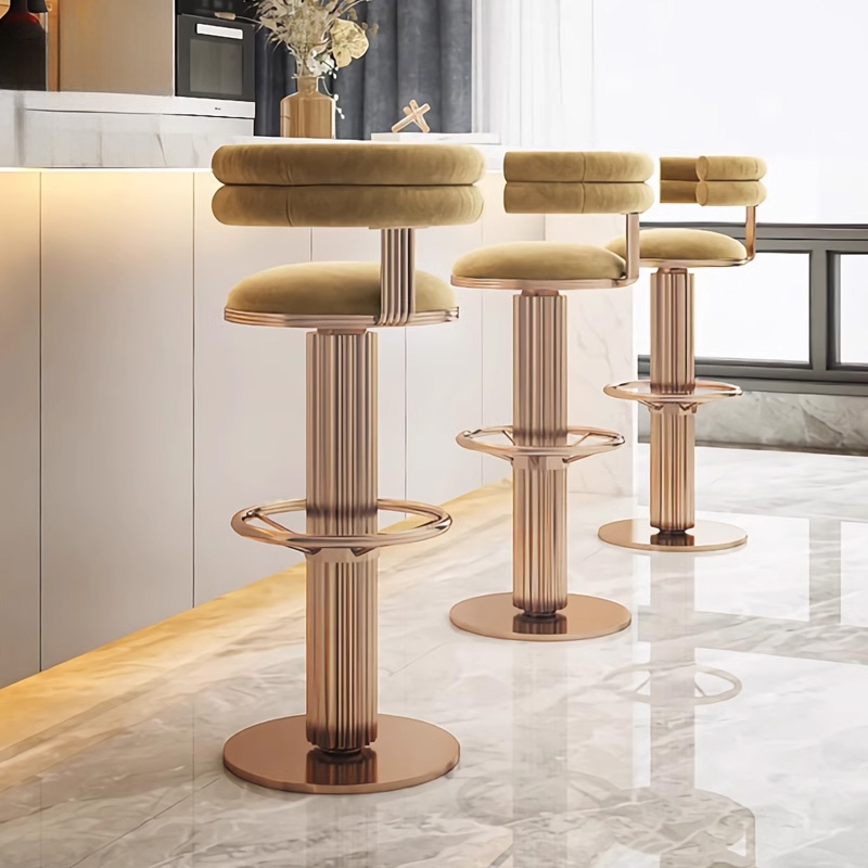 Rose Gold Stainless Steel Bar Stool