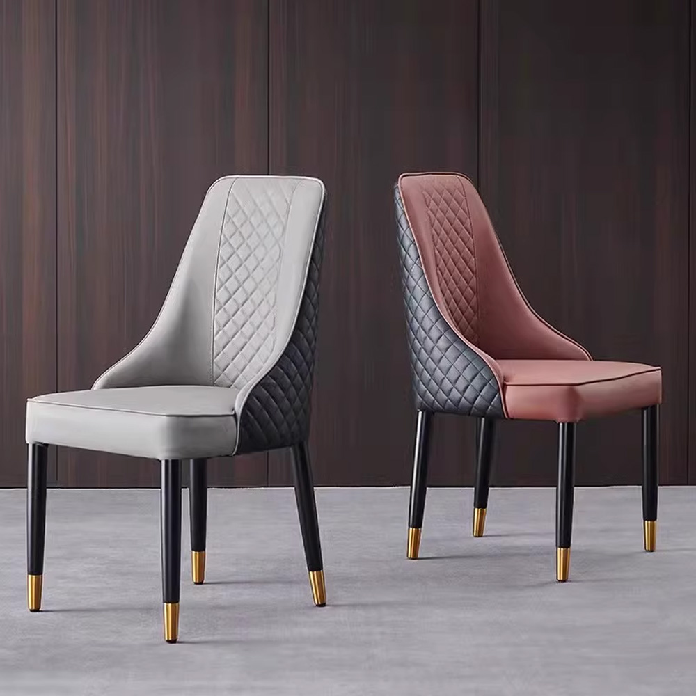 Light Luxury High Back Leather Dining Chair
