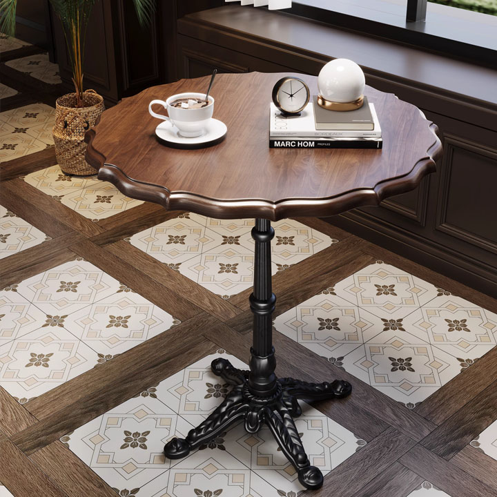 Black Cast Iron Ornamental Height Table Base