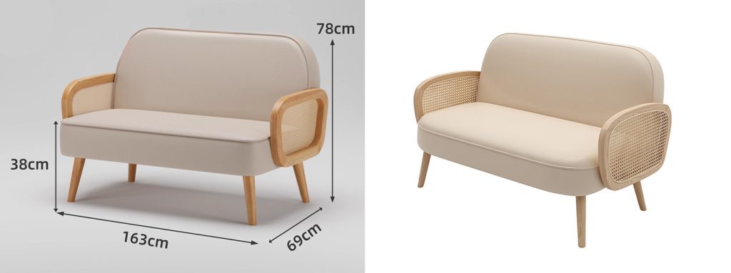 Cream-Colored Booth with Rattan Armrests6 restaurant booth dimensions