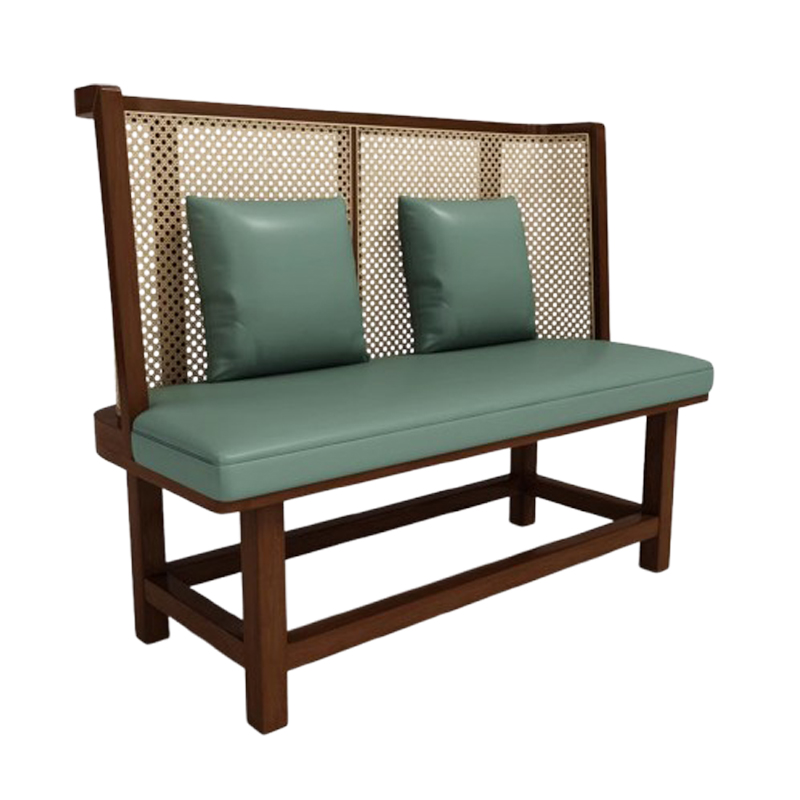 Cane Back Wooden Booth Seating