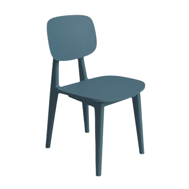 Modern Nordic Plastic Canteen Chair1 Dark green canteen chair with ergonomic plastic seat and rounded edges, inspired by minimalist Nordic interiors