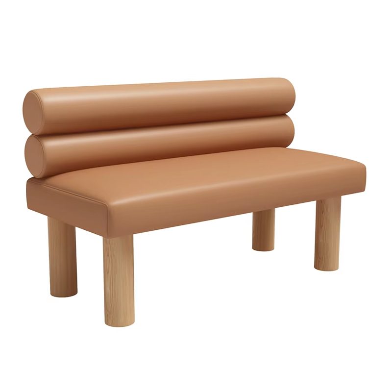 Cylindrical Backrest Banquette Leather Booth
