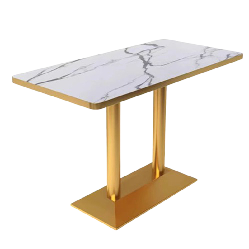 Luxury Gold Base Rock Slab Dining Table