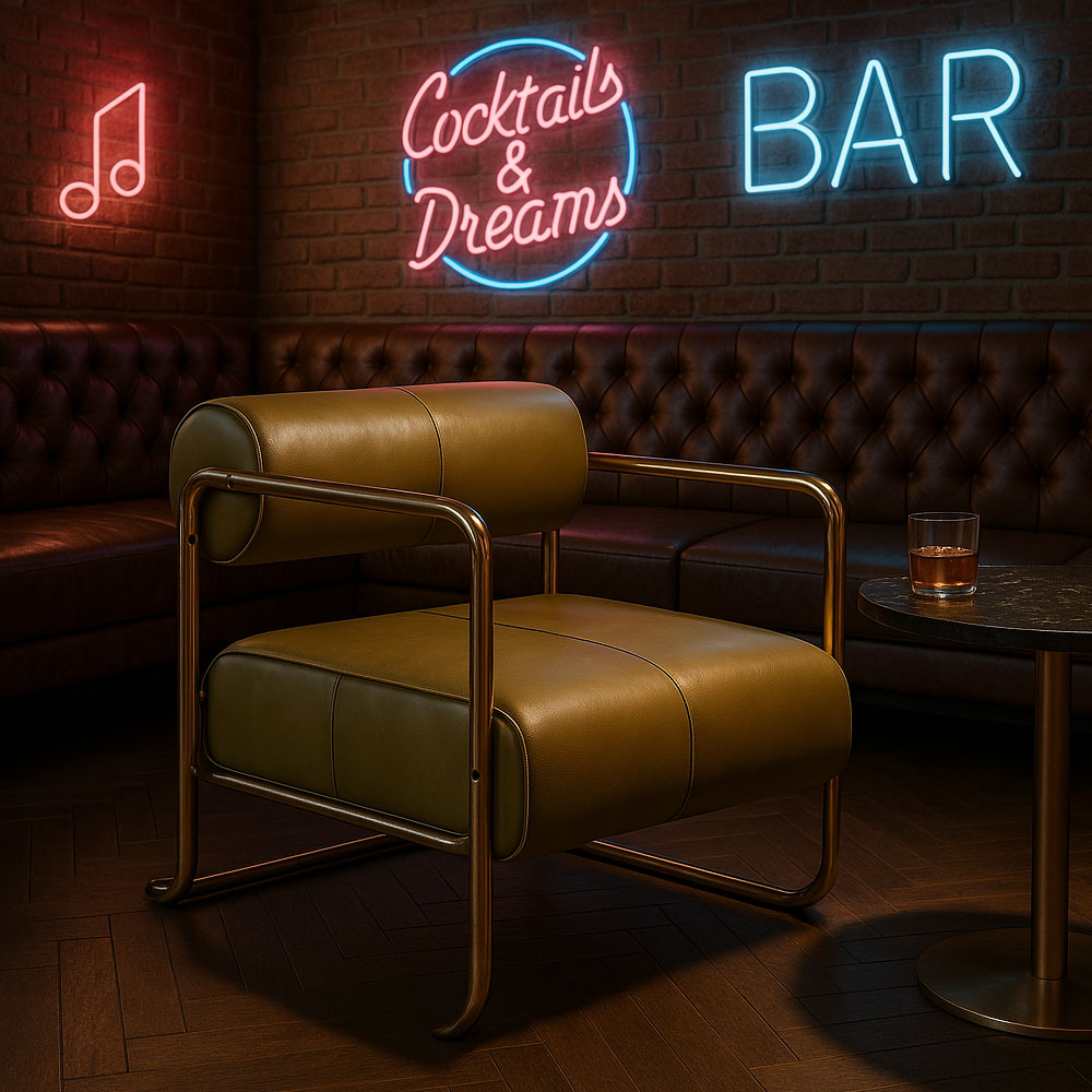 Nordic Modern Leather Armchair For High-End bar & KTV