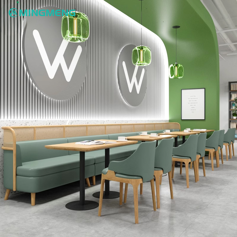 Corner restaurant booth seating with comfortable style and wooden frames