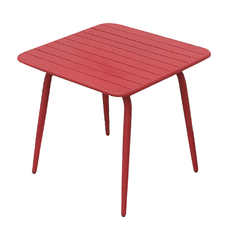 Lightweight Aluminum Outdoor Table with Slatted Top