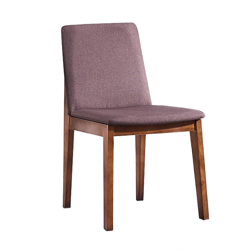 Modern Solid Wood Chair – Purple Upholstered Seat with Clean Lines
