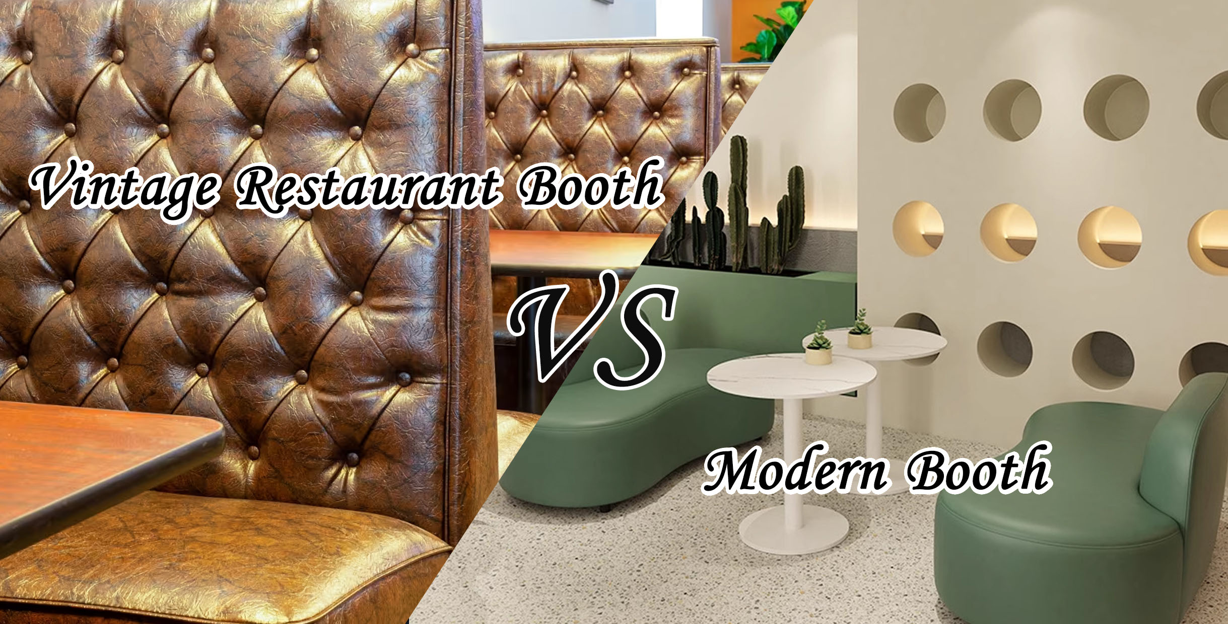 Vintage restaurant booth vs modern booth comparison for dining setups