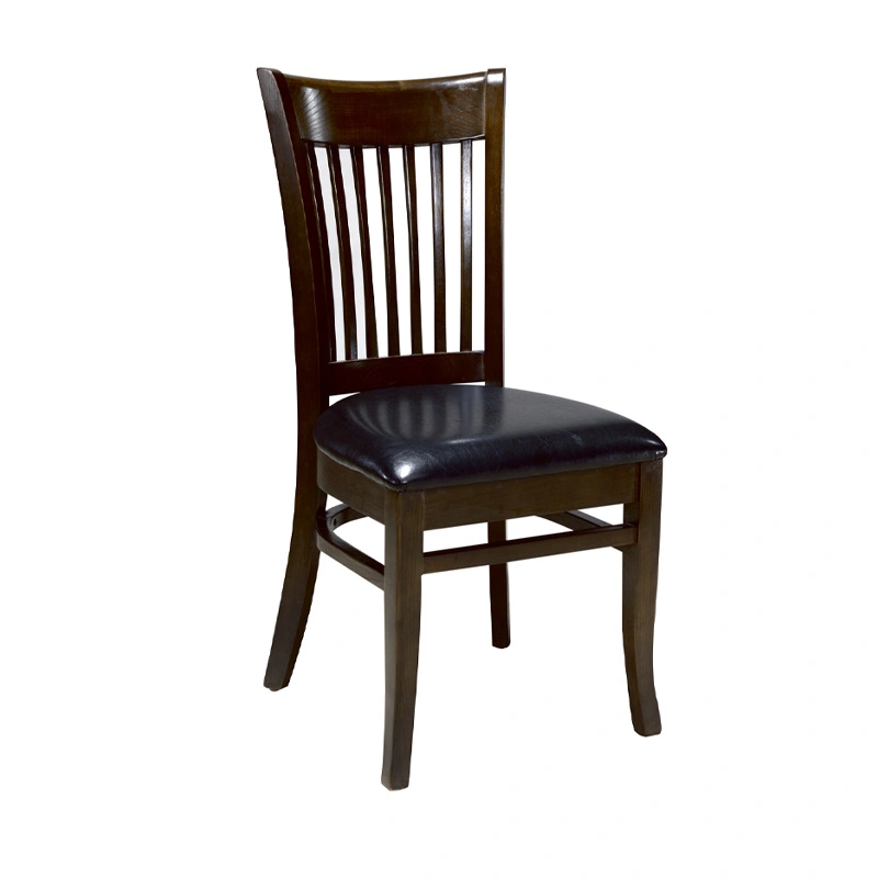 High Back Wooden Restaurant Chair with PU Leather Seat