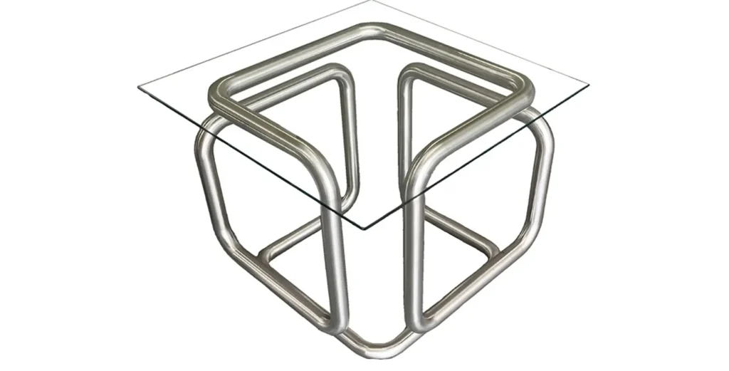 2025 Trends: Modern Restaurant Table Bases for Minimalist Interiors4 Stainless steel floating frame table base with glass top for modern restaurant interiors