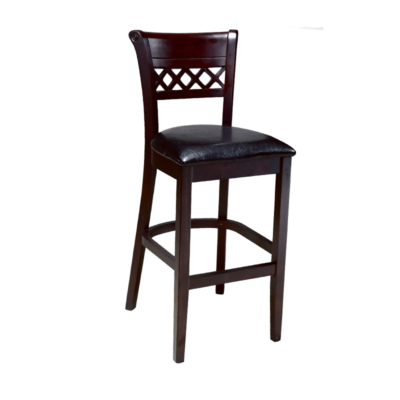 Vintage Dark Walnut Bar Stool