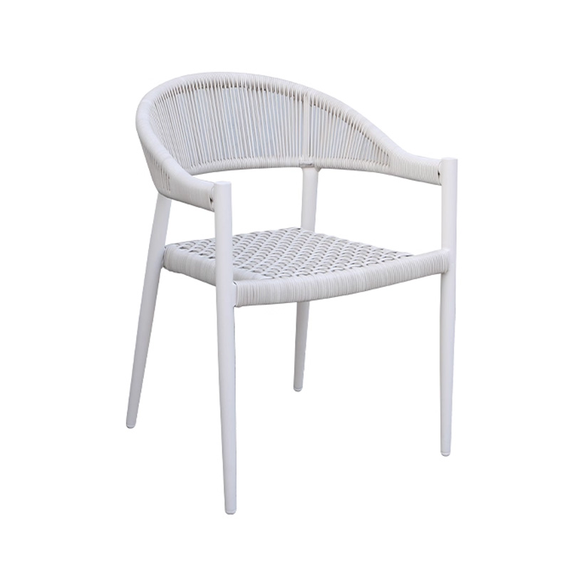 Modern Yadu Outdoor Patio Rattan Chair1 Modern Yadu outdoor patio rattan chair with white woven seat and aluminum frame by MINGMENG