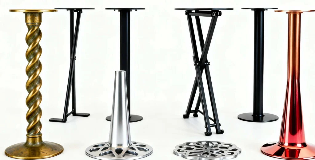 Mingmeng restaurant furniture table bases in modern and classic designs for cafes and dining spaces