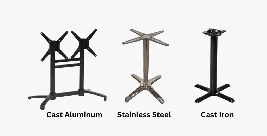 2025 Trends: Modern Restaurant Table Bases for Minimalist Interiors6 Comparison of cast aluminum, stainless steel, and cast iron restaurant table bases
