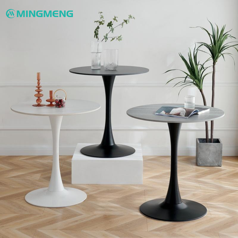 Modern Conical Table Base: Where Minimalist Design Meets Unshakable Strength3 Set of modern conical restaurant table bases in white, black, and marble finishes